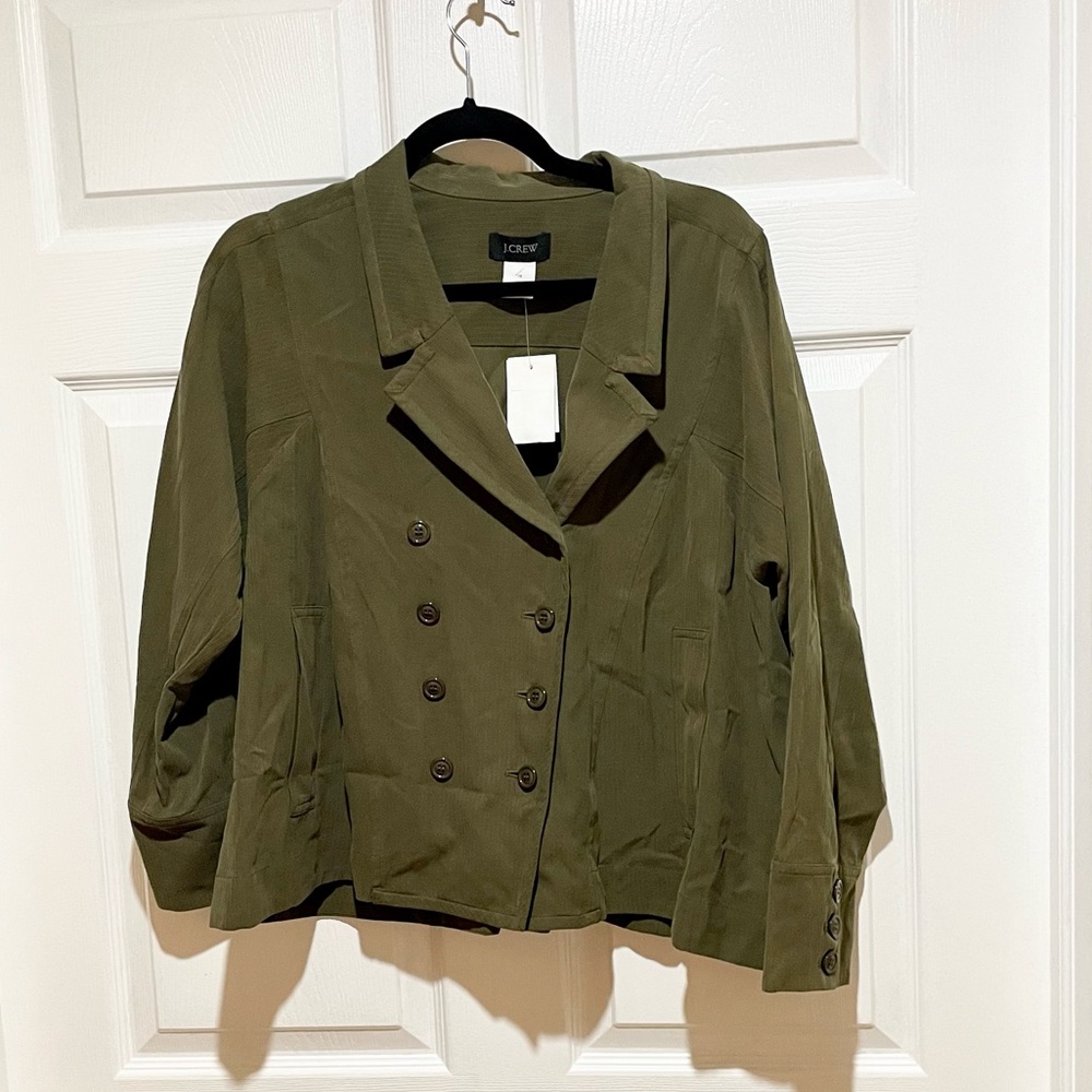 J. Crew Olive Green Double-Breasted Utility Jacket